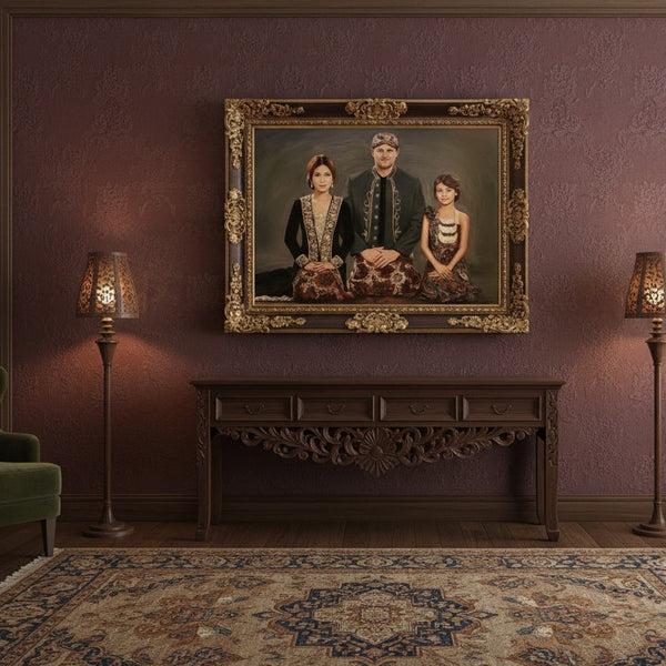 Heirloom Portrait Oil Painting for Family of 3【Artists Hand-Painted Legacy Art From Your Photos】
